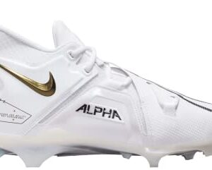 Nike Men's Alpha Menace Pro 2 Mid Football Cleats, White/Black, 11