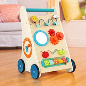 B. – Wooden Activity Walker – 7 Educational Activities – Learning & Walking Toy for Toddlers – Stand, Push, Walk – 1 Year + – Little Learning Steps