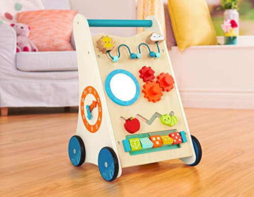 B. – Wooden Activity Walker – 7 Educational Activities – Learning & Walking Toy for Toddlers – Stand, Push, Walk – 1 Year + – Little Learning Steps