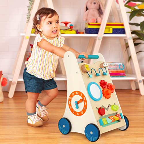 B. – Wooden Activity Walker – 7 Educational Activities – Learning & Walking Toy for Toddlers – Stand, Push, Walk – 1 Year + – Little Learning Steps