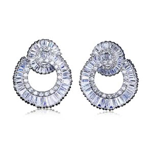 Women Elegant Statement Rhinestone Jewelry Dangle Drop Earrings Studs