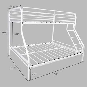 Twin-Over-Full Bunk Bed Closed Upper bunk White