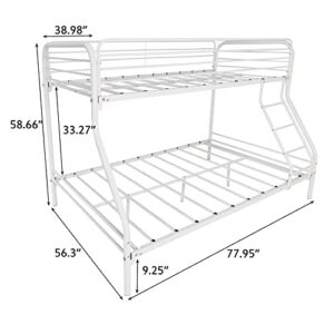 Twin-Over-Full Bunk Bed Closed Upper bunk White