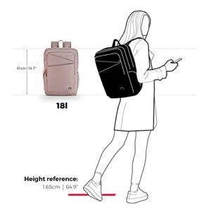 Swissdigital Design Katy Rose Laptop Backpack For Women，College Bookbags With USB Charging Port，Large Capacity Computer Backpacks For Work Business Lotus (SD1006F-82)