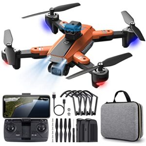 drone with camera for adults, mini drones for kids age 14, beginners rc quadcopter fpv video cool ideas boys toys gifts 14 years old teenage, obstacle avoidance, one key take off/landing, optical flow positioning