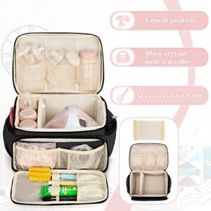 Luxja Breast Pump Bag Compatible with Spectra S1 and S2, Pumping Bag for Breast Pump and Extra Parts (Suitable for Home or Travel Use), Black (Patent Pending)