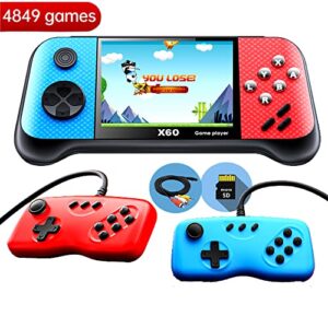 retro handheld game console for kids adults, mini game player preload 4849 games, 3.5'' display portable game machine with 2 gamepads, support 2 players save progress and connect to tv