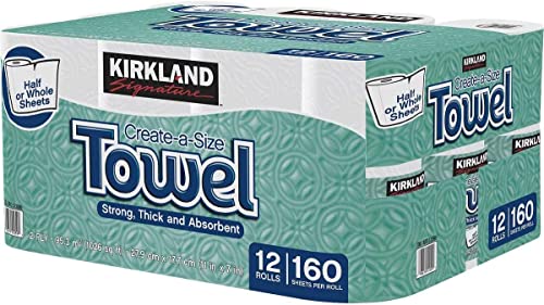 2-Ply, 160 Sheets Per Roll,Kirkland Signature Create-a-Size Paper Towels (3)