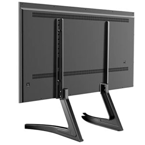 perlegear universal tv stand legs for most 32-55 inch flat or curved tvs with vesa mounting patterns 200x100mm to 800x400mm, table top tv stand base supports up to 88 lbs, pgtvs22