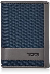 tumi - alpha slg gusseted card case - navy/grey
