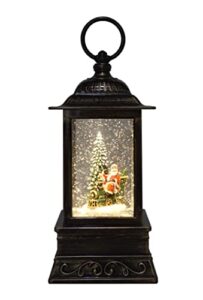 10.5" santa claus polar express train glitter lantern water glittering led light snow globe lantern, battery operated, christmas festival decoration gifts