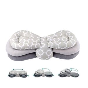 multi-function breastfeeding pillow maternity nursing pillow- with multiple angle-altering layers make your breastfeeding easier, gray
