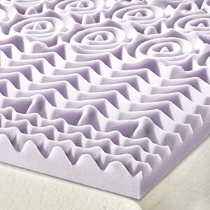 Mellow 2 Inch 5-Zone Memory Foam Mattress Topper, Soothing Lavender Infusion, Queen