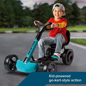 Rollplay Flex Kart XL Pedal Go Kart for Kids Featuring EVA Tires for Traction and Durability, 2-Position Adjustable Bucket Seat, and Easy Push-Button Folding Function for Easy Storage