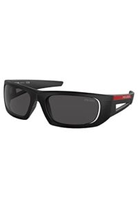 prada ps 02ys - 1bo06f sunglasses black w/dark grey 59mm