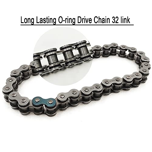 QYMOTO KT196 O-Ring Chain Go Kart Chain 420 RO-32 Link, Sealed Roller Chain for Coleman Powersports 196cc Go Kart Parts