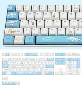 sanrio cinnamorall blue keycaps for cherry mx switches cute japanese anime mechanical gaming keyboard, pbt key caps set