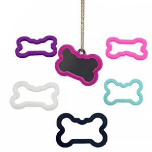 silicone dog tag silencer quiet noisy pet tag sleeve personalize pet id tags protector lightweight pet tag silencer with 6 colors in one set