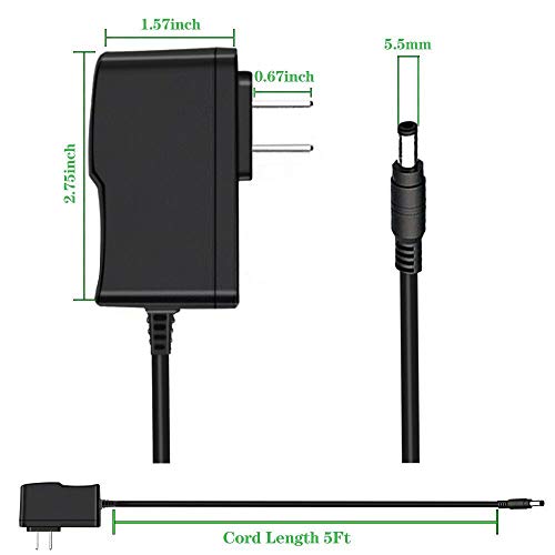 Replacement Phone Charger Power Cord for Yealink VOIP SIP T20P, T22P, T26P, T27, T28P, T41P, T42G and Cisco IP Phones SPA300 SPA500 SPA900 (5V 2A)