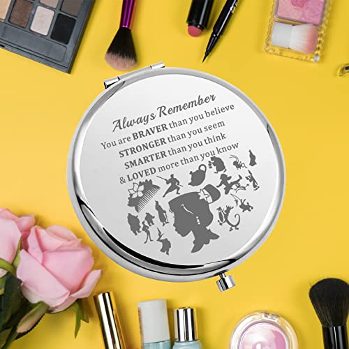 KEYCHIN Mu LAN Pocket Mirror Mu LAN and Mushu Fans Gifts Remember You are Braver Stronger Smarter Than You Think Compact Makeup Mirror for Women Girls Teenagers (Mu LAN Mirror-S)