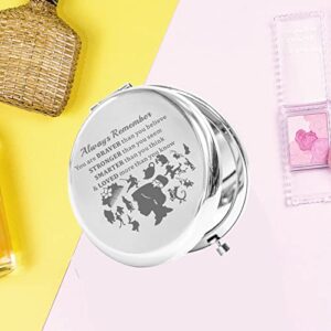 KEYCHIN Mu LAN Pocket Mirror Mu LAN and Mushu Fans Gifts Remember You are Braver Stronger Smarter Than You Think Compact Makeup Mirror for Women Girls Teenagers (Mu LAN Mirror-S)