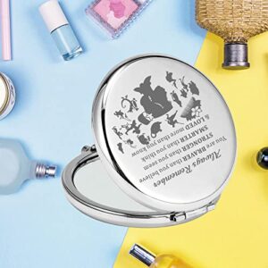 KEYCHIN Mu LAN Pocket Mirror Mu LAN and Mushu Fans Gifts Remember You are Braver Stronger Smarter Than You Think Compact Makeup Mirror for Women Girls Teenagers (Mu LAN Mirror-S)