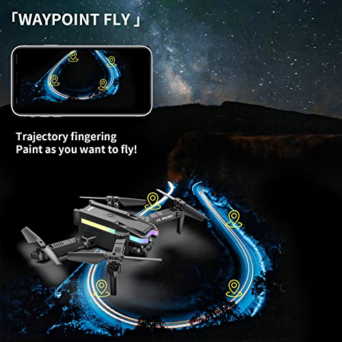 RiskOrb Mini LED Drone with 720P HD Dual Camera for Kids/Teens/Adults,360° Flips,Trajectory Flight,Hand Gesture Photo/Video,Toys Gifts for Boys Girls Beginners, A3 Foldable RC Quadcopter, 2 Batteries