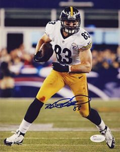 heath miller pittsburgh steelers signed 8x10 running color photo jsa 136834 - autographed nfl photos