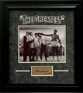 muhammad ali boxing champ signed autograph framed photo display the beatles jsa - autographed boxing photos