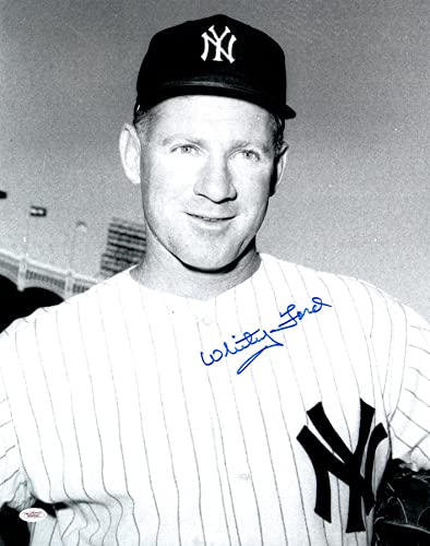 Whitey Ford Signed - Autographed New York Yankees 16x20 inch Photo with Witnessed JSA Authenticity - Autographed MLB Photos