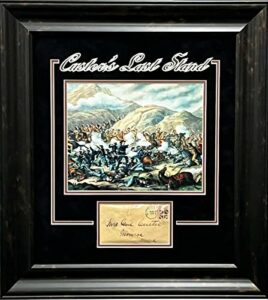general george armstrong custer civil war india signed autograph photo frame jsa - autographed nhl photos
