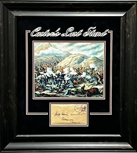 General George Armstrong Custer Civil War India Signed Autograph Photo Frame JSA - Autographed NHL Photos