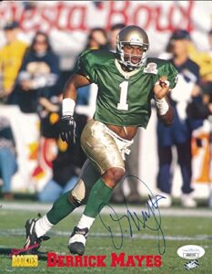 derrick mayes notre dame signed/autographed 8x10 photo jsa 166925 - autographed nfl photos