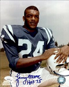 lenny moore baltimore colts signed/inscribed hof 8x10 photo jsa 161696 - autographed nfl photos
