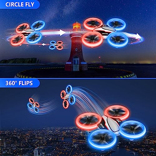 AVIALOGIC M2 Mini Drone for Kids, Christmas Cool Toys Gifts for Boys Girls with LED Light, Portable Indoor RC Quadcopters, Small Remote Control Drone Flying Toys for Teen Boys Girls Beginners