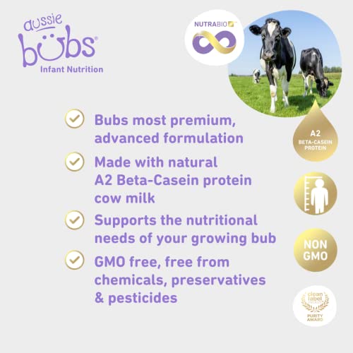 Bubs Supreme Follow-On Formula, Stage 2, Infants 6-12 Months, Made with A2 Beta-Casein Protein Cows Milk, 28.2 oz