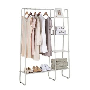 sunnypoint freestanding clothes metal garment and accessories, organizer closet rack (wht)