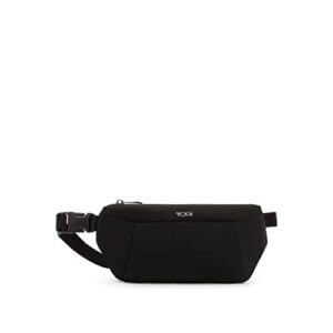 tumi voyageur loha slim hip bag - waist pack for women & men - premium fanny pack bag - black & gunmetal hardware