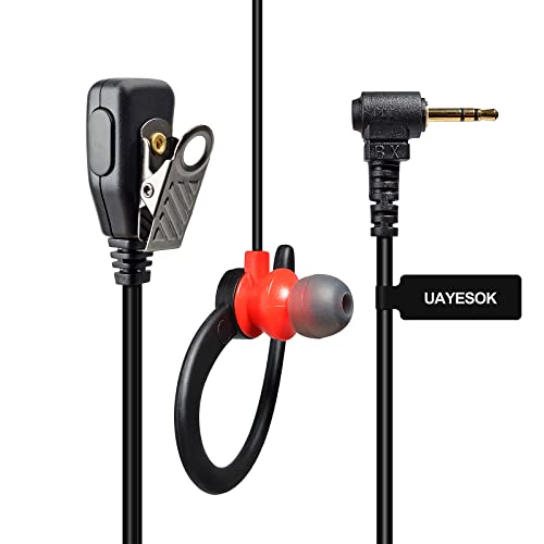 UAYESOK 2.5mm Radio Earpiece with Mic PTT, 1 pin G Shape Headset for Motorola Talkabout Walkie Talkie T200 T200TP T260 T402 T460 T465 T600 T800 T6500 MR350R MS350R(2 Pack)