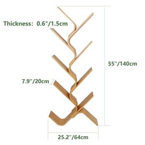 NA 8-Tier Bamboo Tree Modern Bookshelf, Creative Curved Standing Bookcase Rack Book Storage Organizer Shelves, Display Floor Book Shelf Space Saver for Home Office Living Room Bedroom