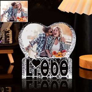 qntyct 3d crystal photo frames, valentine's day personalized gifts, christmas gifts, love memories liebe, laser engraved crystal custom couple gifts