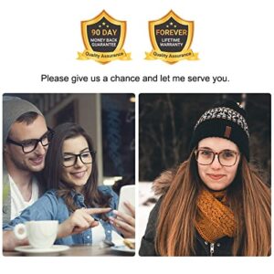 CHBP Blue-Light-Blocking-Glasses for Women Computer Glasses Man，2 Pack Gaming Eyeglasses Fashion Frame(black+transparent)