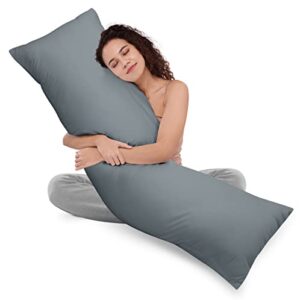 utopia bedding full body pillow for adults (grey, 20 x 54 inch), long pillow for sleeping, large pillow insert for side sleepers