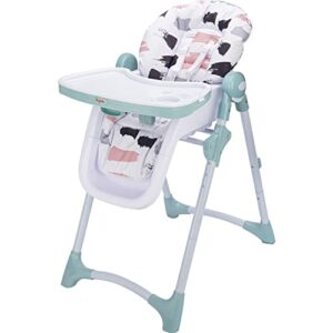 bergbela flodable high chair with feeding tray and cushion clean and safe for babies&toddlers sitting dining, green