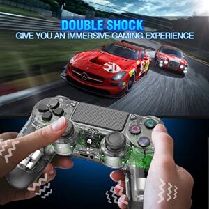 Akvwj 【Upgraded】 Wireless PS4 Remote Controller Compatible with Playstation 4/Slim/Pro with Dual Vibration/6-Axis Motion Sensor/Audio Replacement for PS4 Controller