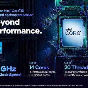 Intel Core i5-13600KF (Latest Gen) Desktop Processor 14 cores (6 P-cores + 8 E-cores) - Unlocked