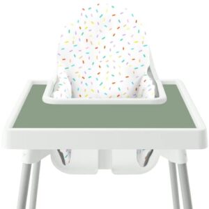 kalovin high chair placemat for ikea antilop baby high chair, silicone placemats, high chair tray finger foods placemat for babies, toddlers (sage)