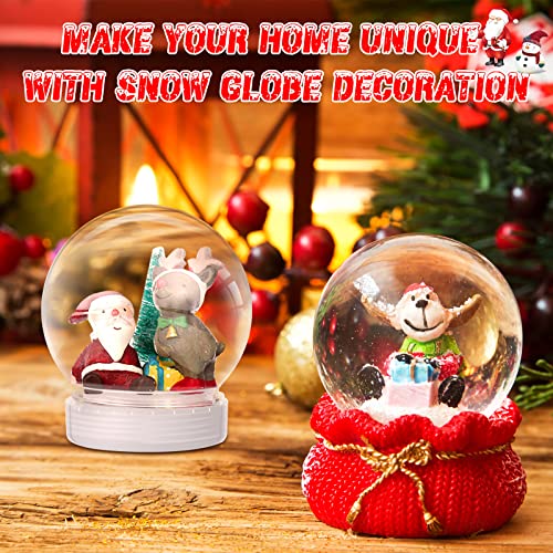 Mimorou 12 Pcs 3.9 Inch Christmas Plastic S Globe with Screw Off Cap Clear Fillable Water Globe DIY S Globes with White Base for Crafts Home Decoration Display Plant