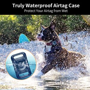 [2Pack] Waterproof Airtag Dog Collar Holder, Silicone Pet Collar Case for Apple AirTag, Anti-Lost AirTag Case Holder Compatible with Pet Collar GPS Pet Trackers for Dog Cat Backpack etc