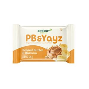 Sprout Organics, PB & Yayz Toddler Snack Bars, Peanut Butter & Banana, 5 Individual Bars 1.02 oz Each (6-boxes)